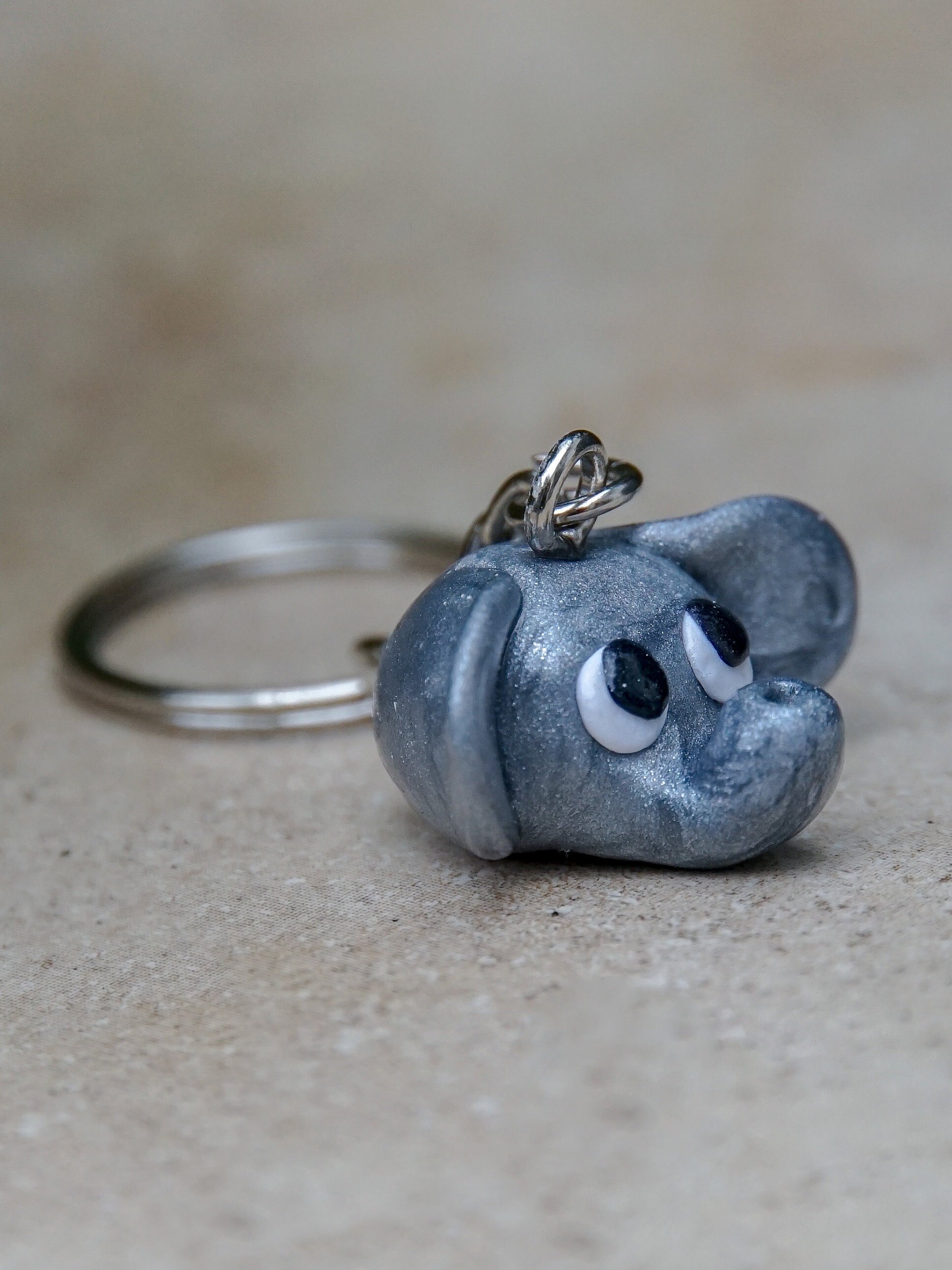 Elephant Polymer Clay Keychain Charm Etsy