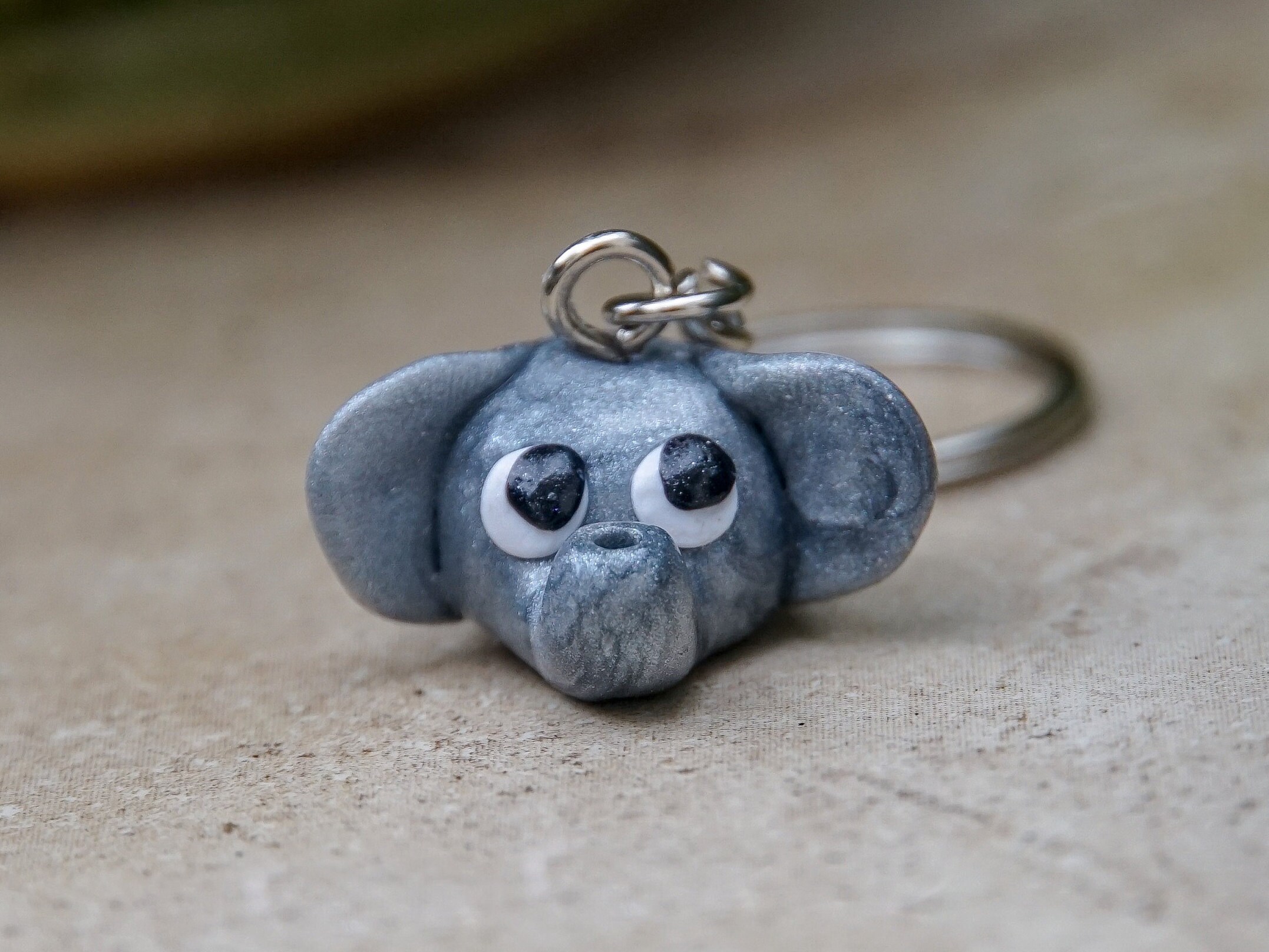 Elephant Polymer Clay Keychain Charm Etsy