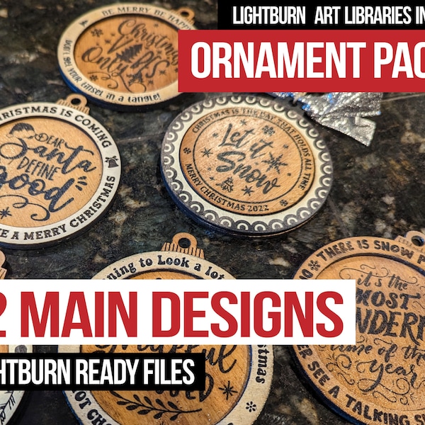 ORNAMENT PACK 3 - LIGHTBURN Ready Files For You Laser Cutter - (Graphic Files Only)