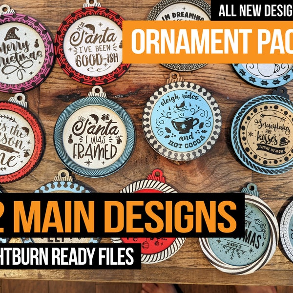 ORNAMENT PACK 2 - LIGHTBURN Ready Files For You Laser Cutter - (Graphic Files Only)