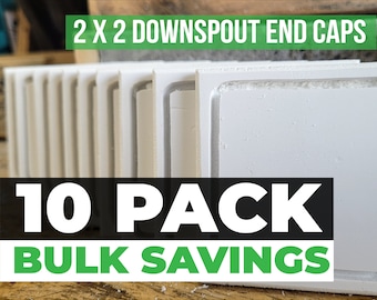 Tapas de extremo (paquete de 10) para bajantes de vinilo Amerimax: 2 x 2 pulgadas