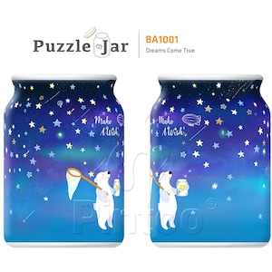 128 Piece Plastic Jigsaw Puzzle Jar: Take a Nap 3D, Premium Quality, Water Resistant, Durable, Recyclable, 128 Pieces Dreams Come True