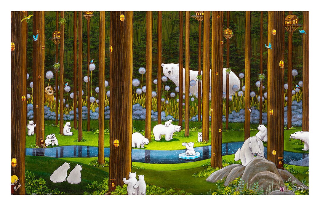 1000 Piece Plastic Jigsaw Puzzle for Adults: Polar Bears in the Forest ...