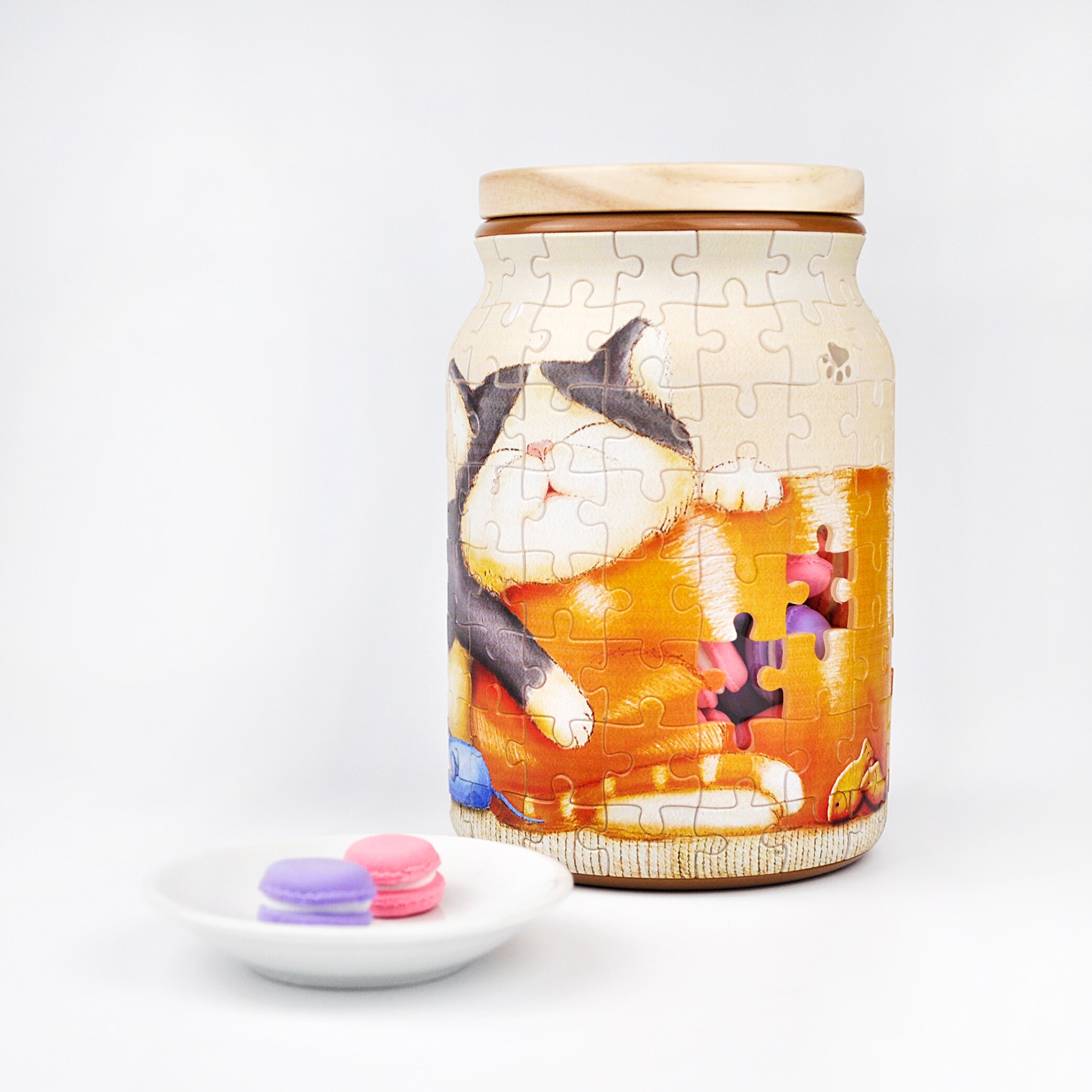 128 Piece Plastic Jigsaw Puzzle Jar Take a Nap 3D Premium Etsy