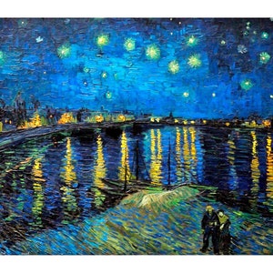 500 Piece Plastic Jigsaw Puzzle: Starry Night Over the Rhone- Vincent Van Gogh (Premium Quality, Water Resistant, Durable, Recyclable)
