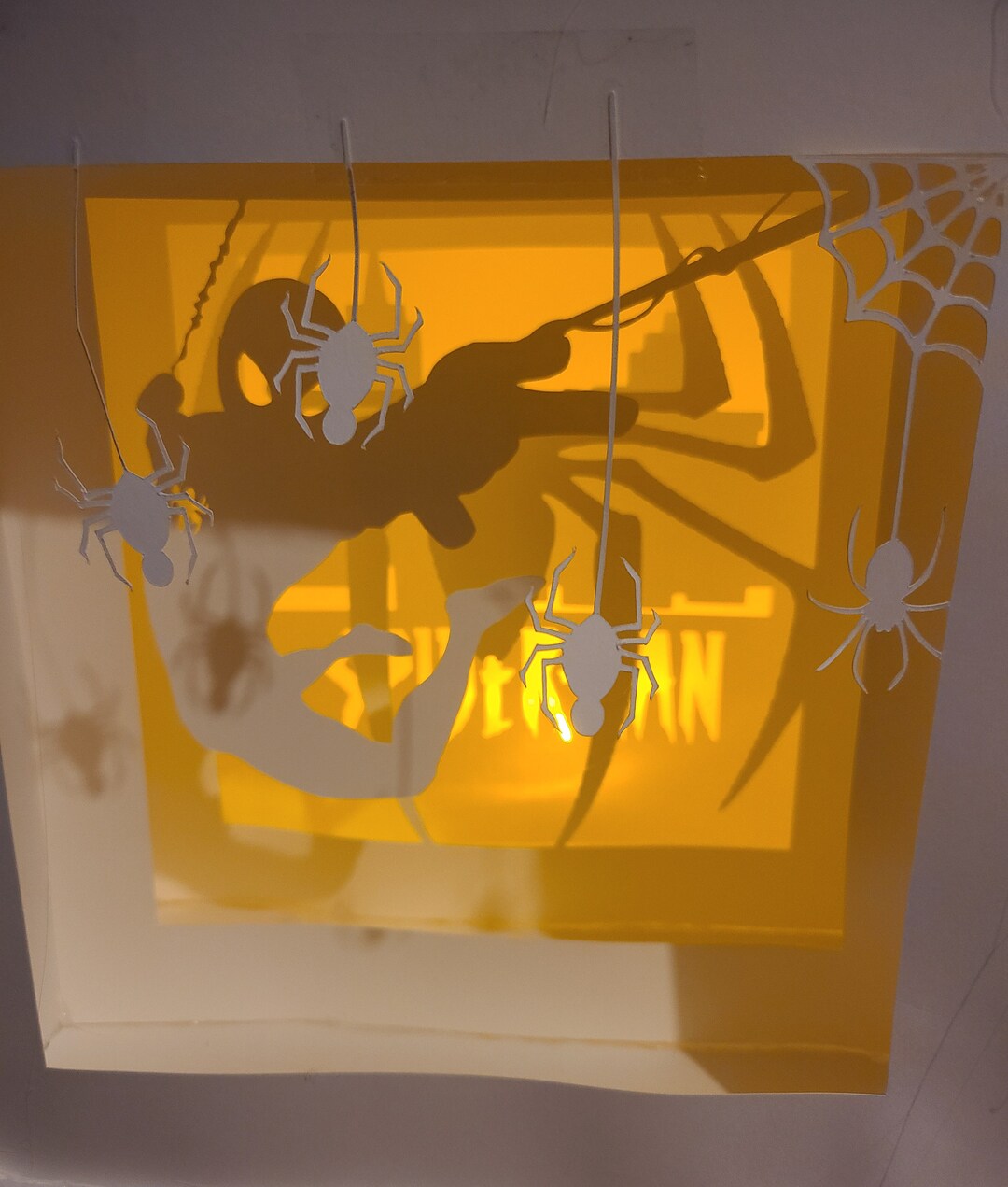 Spiderman Shadow Box Svg File - Etsy Hong Kong