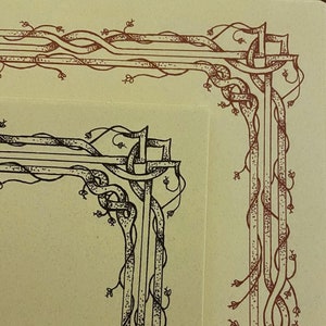 Art Nouveau writing paper | Letter-sized stationery set with envelopes