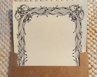 Art Nouveau writing paper | Small stationery set with envelopes