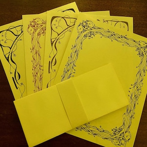 Art Nouveau writing paper variety pack | Letter-sized stationery set with envelopes