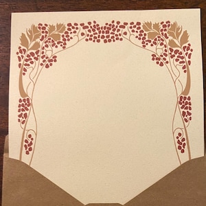 Art Nouveau grapevine writing paper | Small stationery set with envelopes