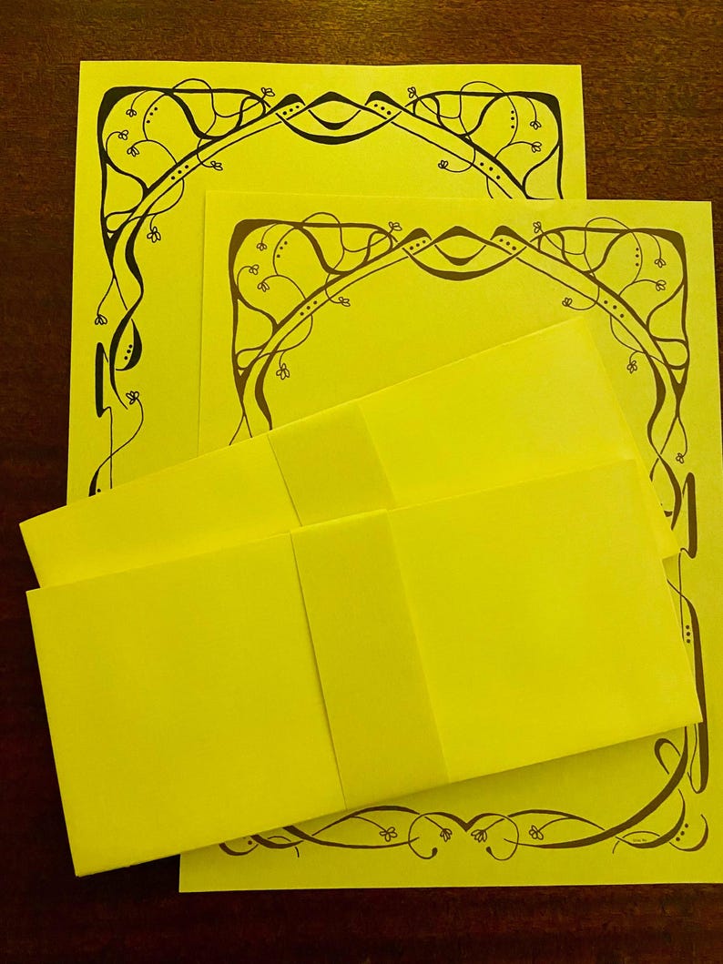 Art Nouveau arch writing paper | Letter-sized stationery set with envelopes Mix & Match