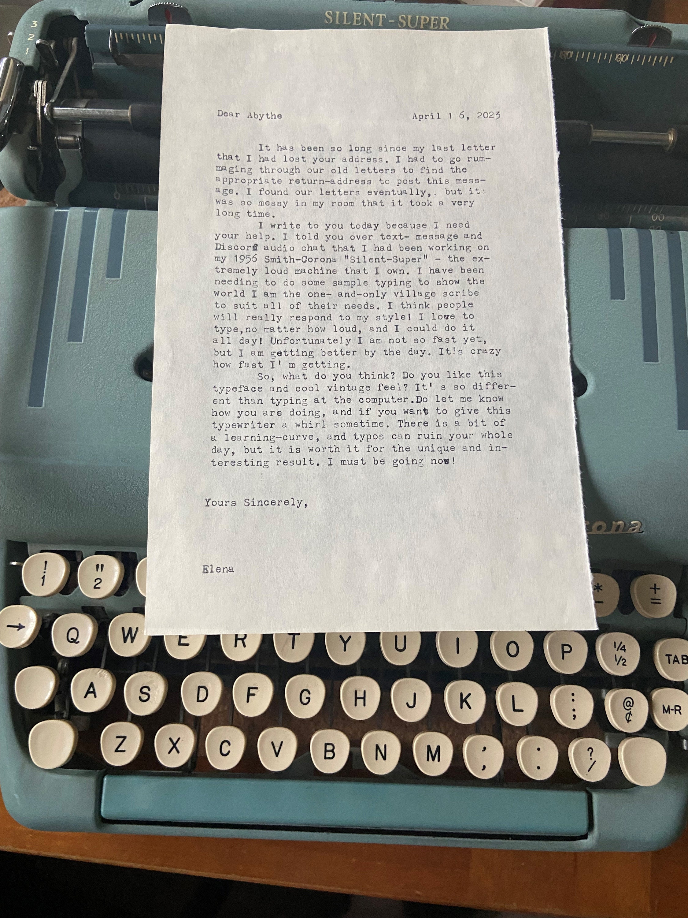 Custom Typewritten Letter, Poem, Message, Etc halfletter Sized, Multi