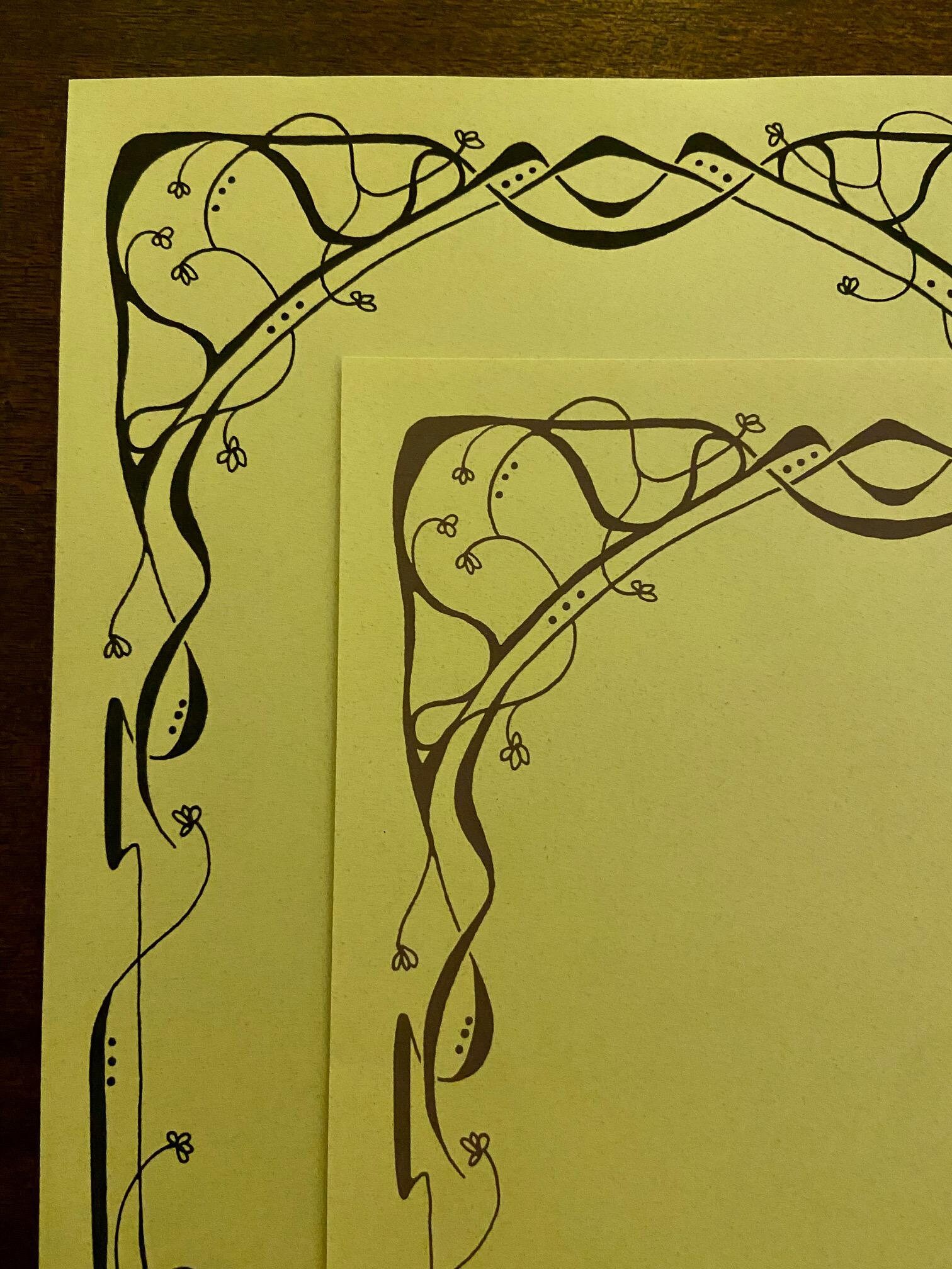 Art Nouveau arch writing paper | Letter-sized stationery set with envelopes