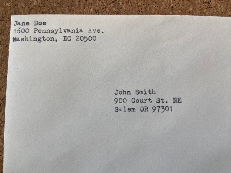 Custom Typewritten Letter, Poem, Message, Etc halfletter Sized, Choose