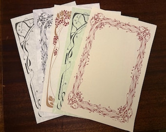 Misprinted Writing Paper Variety Pack | Small Art Nouveau B-grade stationery set with envelopes