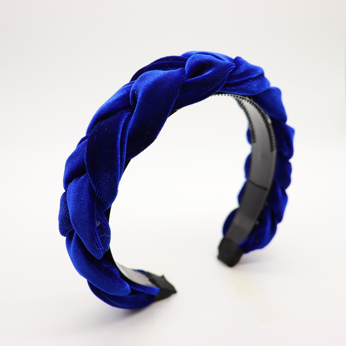 Royal Blue Velvet Headband Braided Headband for Women | Etsy