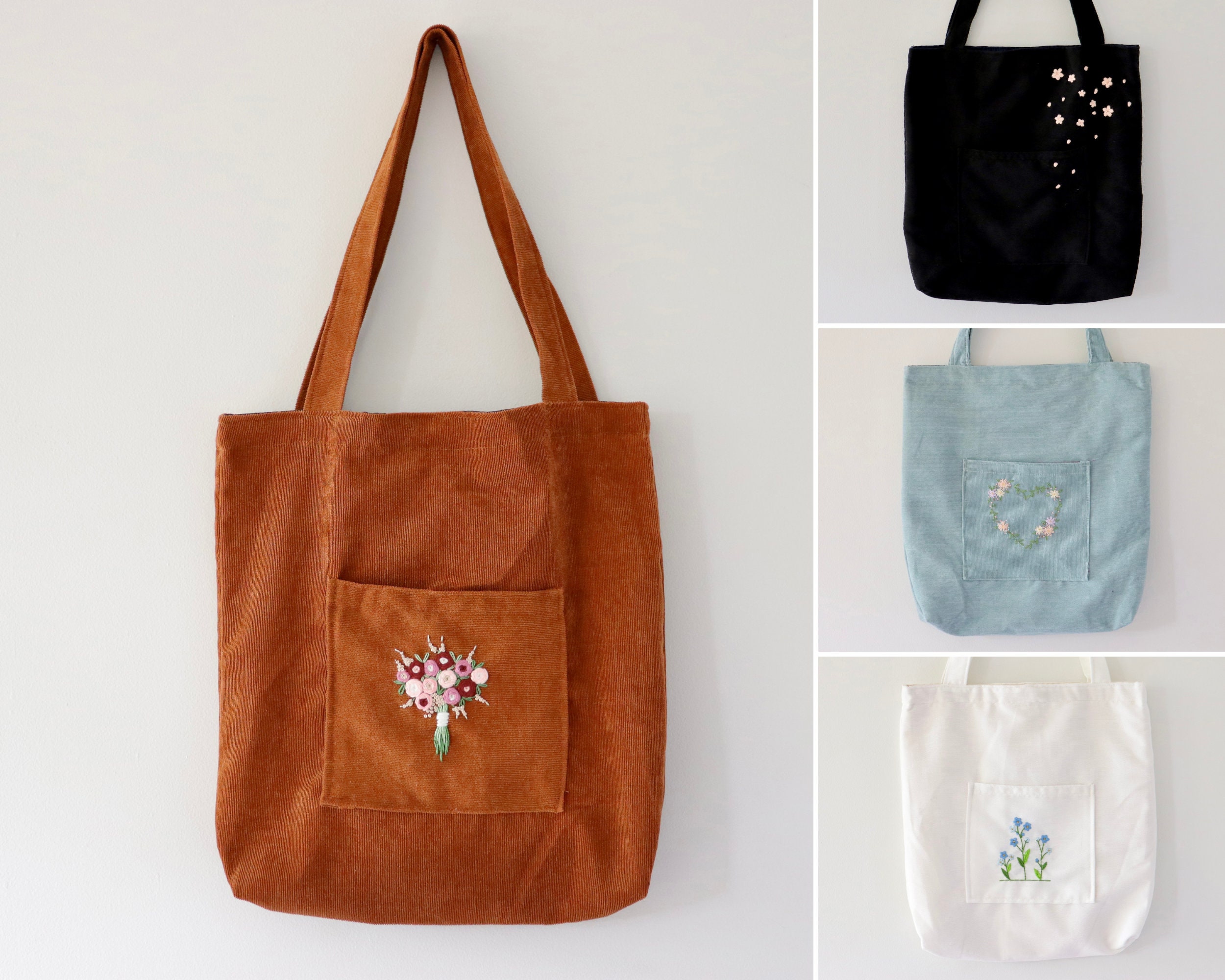 Women Korean Style Corduroy Shoulder Shopping Bag Tote Bags Purse Casual  Handbag
