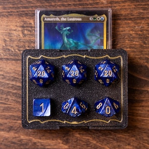 Magic the Gathering - Commander Life Counter Box / Tray for Amareth (Blue Dice)