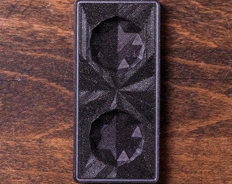 D20 Life Counter Box for Magic the Gathering Oversized Bundle Spindown - Black with Silver Inlay
