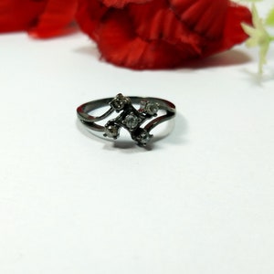 Rose cut Diamond Ring, Pave Diamond Ring,925 Sterling Silver, Anniversary Gift, Wedding Ring, Full Diamond Ring, Christmas Gift, Women Gift