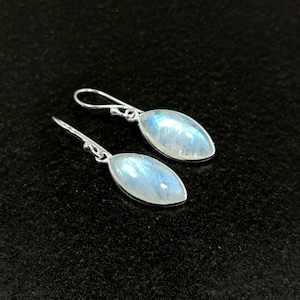 925 Sterling Silver Earrings, Moonstone Earring, Rainbow Moonstone Earring,  Handmade Jewelry, Gemstone Earring, Gift For Her