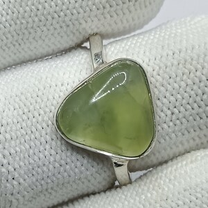 Prehnite Ring, Gemstone Ring, 925 Sterling Silver Ring, Gift For Her, Handmade Ring, Natural Prehnite Ring, Gift For Women, Anniversary Gift