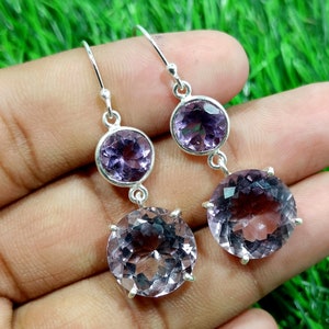 Natural Amethyst Earring,925 Sterling Silver Earring, Gemstone Earring, Dangle Drop Earrings, Anniversary Gift, Personalized Gift