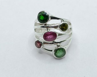 Handmade Sterling Silver Tourmaline Gemstone Ring