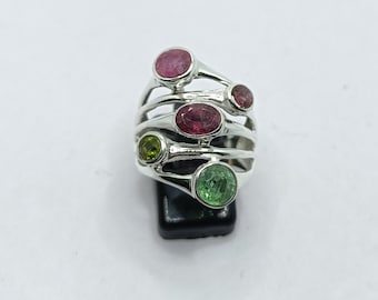 Natural Tourmaline 925 Sterling Silver Handmade Ring