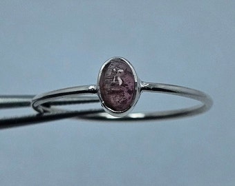 Dainty Tourmaline Ring: 925 Sterling Silver Gemstone Promise Ring