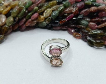 Handmade Tourmaline Ring: 925 Sterling Silver Gemstone Promise Ring