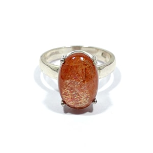 AAA Sunstone Ring, 925 Sterling Silver Ring, Dainty Gemstone Ring, Oval Shape Ring, Sunstone Silver Jewelry, Anniversary Gift, Gift For Her