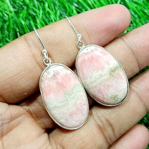 Natural Rhodochrosite Earring, Gemstone Earring, Handmade Earring,925 Sterling Silver, Silver Earring, Boho Earrings, Dangle Earring