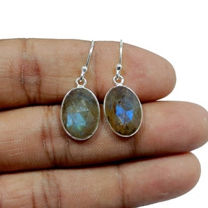 Labradorite Earring,925 Sterling Silver Earring, Gemstone Earring, Faceted Labradorite Earring, Gift Earring,Handmade Earrings, Gift For Her