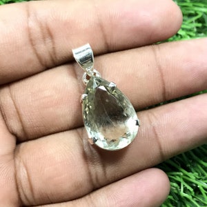 Green Amethyst Pendant, 925 Sterling Silver Pendant, Gemstone Pendant, Green Amethyst Necklace, Amethyst Pendant, Gift For Her, Pendant Gift