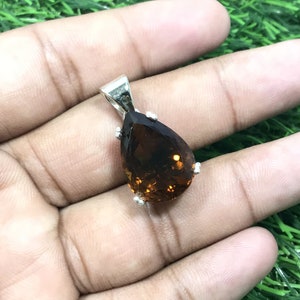 AAA Quality Honey Quartz Pendant, AAA Honey Quartz Silver Pendent, AAA Quartz Quality Pendant, 925 Sterling Silver, Wedding Gift, For Gift