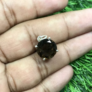 Natural Smoky Quartz Charm,925 Sterling Silver Charm, Gemstone Charm, Smoky Quartz Necklace, Quartz Charm, Engagement Gift, Gift For Her
