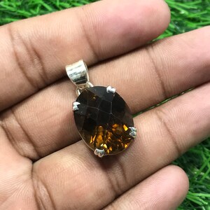 AAA Quality Honey Quartz Pendant, AAA Honey Quartz Silver Pendent, AAA Quartz Quality Pendant, 925 Sterling Silver, Wedding Gift, For Gift