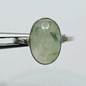 Prehnite Ring, Gemstone Ring, 925 Sterling Silver Ring, Gift For Her, Handmade Ring, Natural Prehnite Ring, Gift For Women, Anniversary Gift