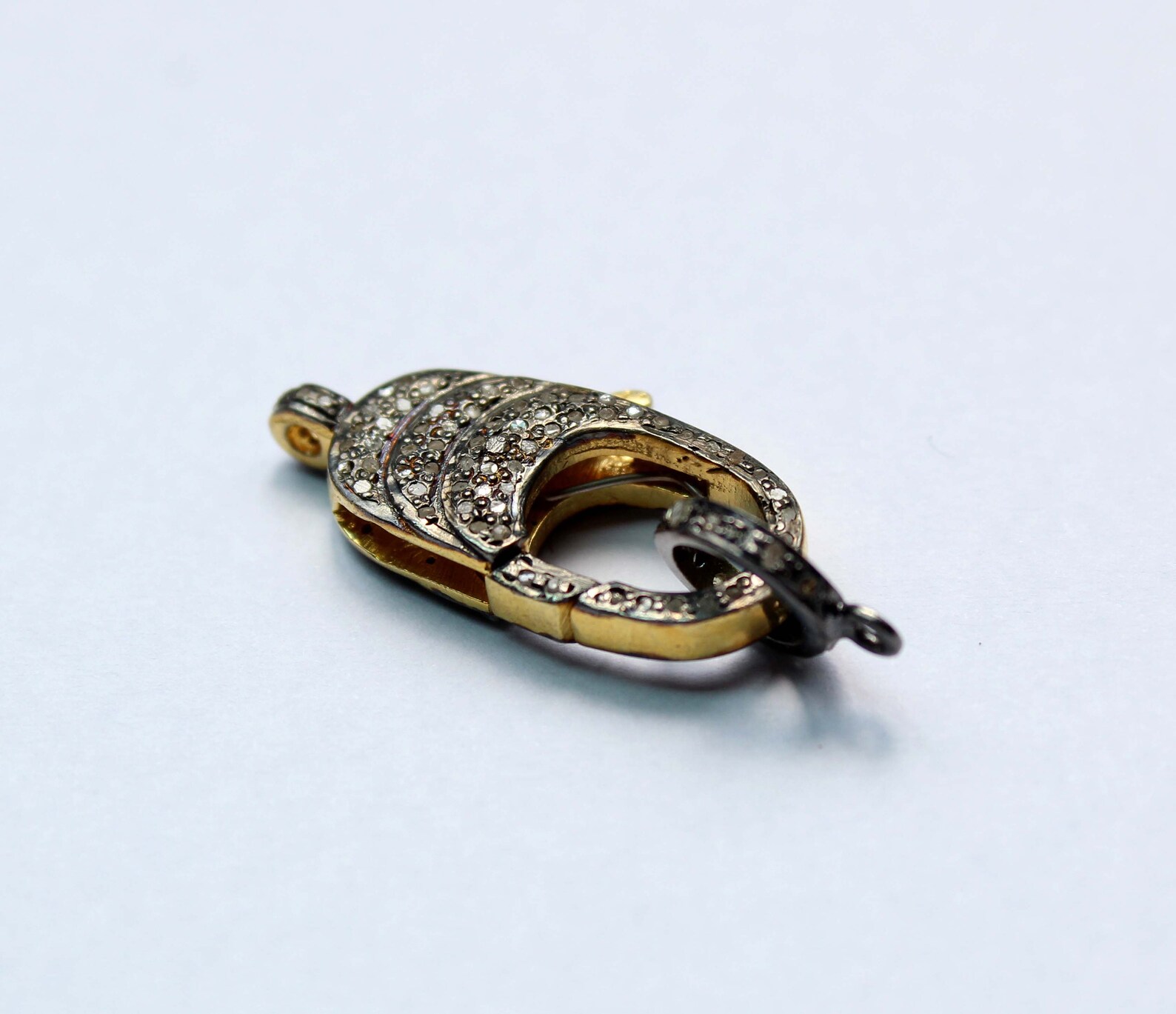 Pave Diamond Lobster Clasp Lockrose Cut Diamond Lock Etsy