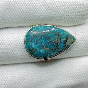 Azurite Ring, Gemstone Ring, 925 Sterling Silver Ring, Azurite Jewelry, Designer Ring, Natural Azurite Ring, Gift For Her, Promise Ring