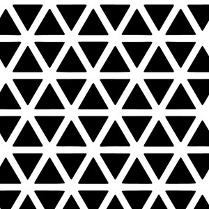 May include: A repeating pattern of black triangles on a white background. The triangles are arranged in rows and columns, creating a geometric design. The pattern has a modern, minimalist aesthetic.