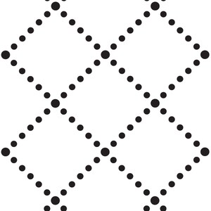 May include: A repeating pattern of black dots on a white background. The dots are arranged in a diamond grid, with larger dots at the intersections and smaller dots forming the lines.