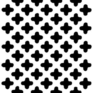 May include: A repeating pattern of black plus signs on a white background. The plus signs are evenly spaced and create a grid-like design. The pattern is simple and graphic, suitable for various applications.