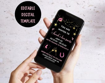 Editable Invite/ Hen party invitation / bachelorette invitation / hen party decor / hen party ideas / digital download