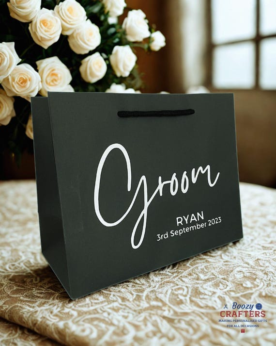 Groom gift bag / Groom gift / Groom wedding gift / Wedding Day gift / bridal party gift bag / personalised gift bags / partner wedding gift