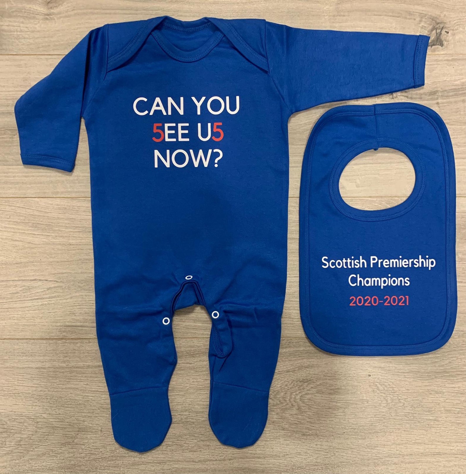 Rangers FC 55 champions baby vest and bib set | Etsy