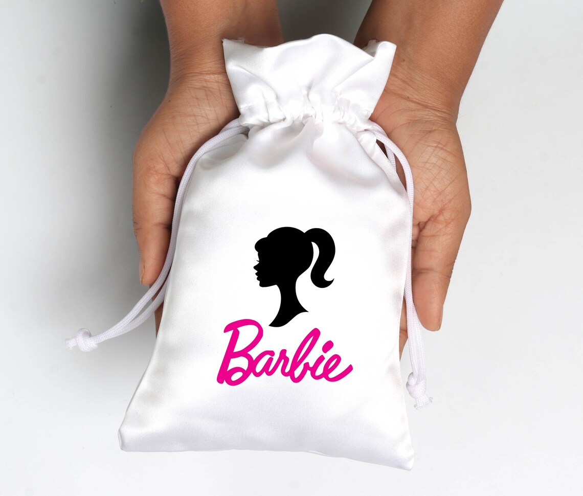 Barbie Doll Party Favor Bags Pink and Black Barbie Favor Etsy