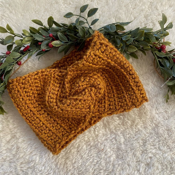 PATTERN: Lydia Earwarmer I Crochet Earwarmer I Crochet Headband I Crochet Headwrap