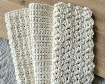 PATTERN: Brir Washcloth Set I Crochet Washcloth I Washcloth Set I Crochet Dish Towel